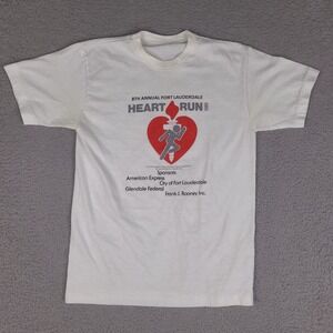 Vintage‎ 1985 Ft Lauderdale Heart Run T-Shirt Small 8th Annual Single Stitch